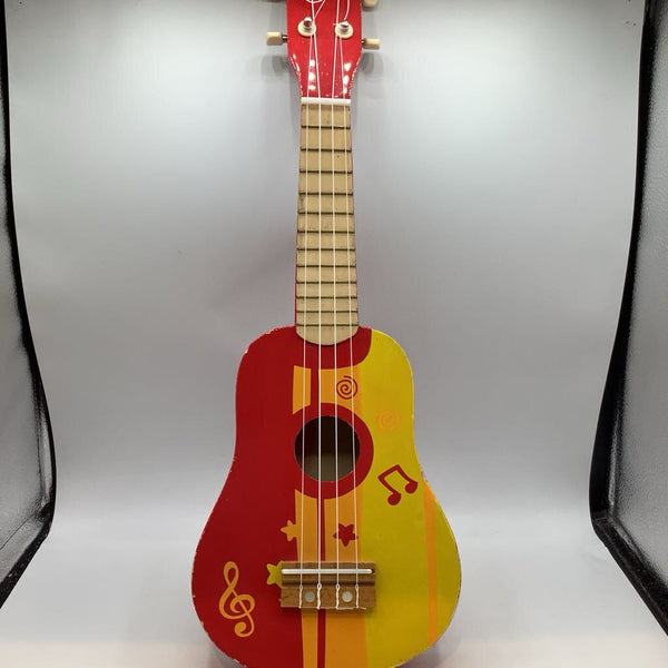 Hape Yellow Red Wooden Toy Ukulele REDUCED