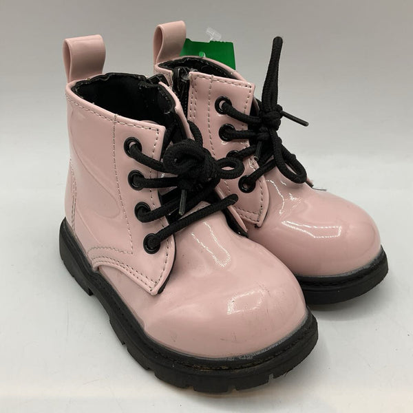 Size 6: Pink/Black Lace/Zip Combat Boots