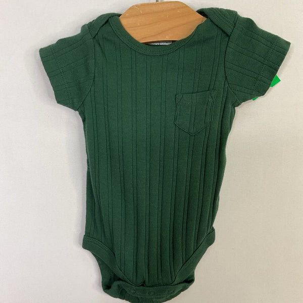 Size NB: Member's Mark Green Ribbed Onesie