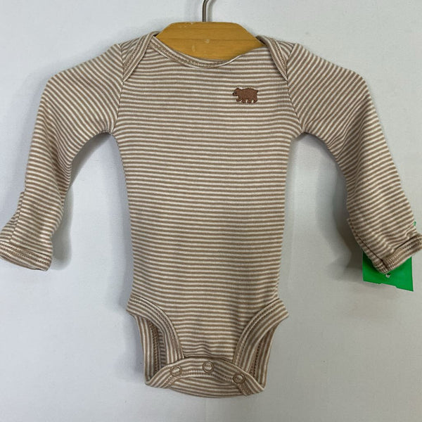 Size Preemie: Carter's Brown Striped Long Sleeve Onesie