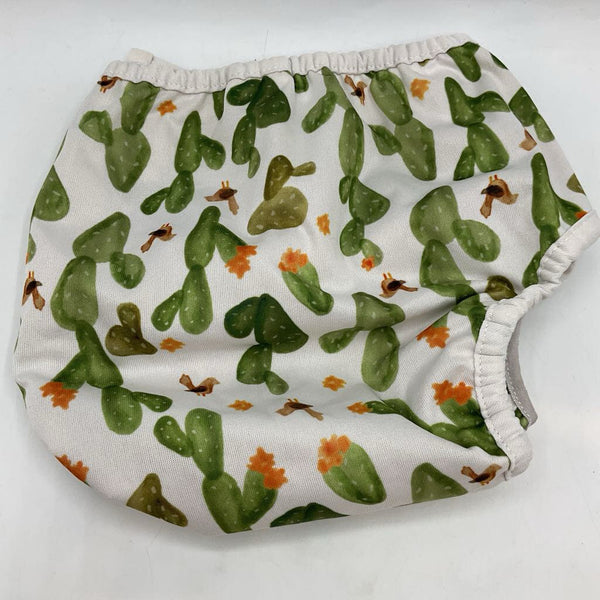 Size Two: Thirsties White/Green Cacti Adjustable Diaper Cover