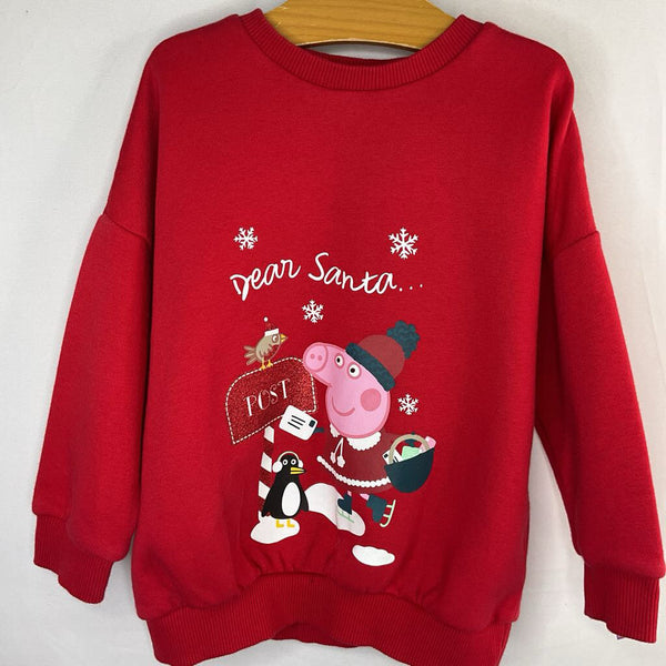 Size 3: Peppa Pig Red "Dear Santa" Holiday Sweatshirt