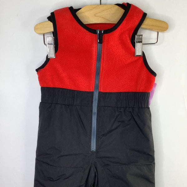 Size 18m: Columbia Red/Black Fleece Snow Bib