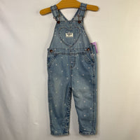 Size 18m: OshKosh Blue/Pink Hearts Overalls