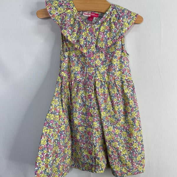 Size 3: Penelope Mack White/Colorful Floral Flutter Sleeve Dress