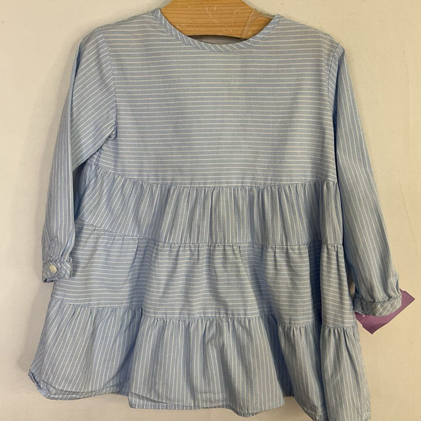 Size 12-18m: Zara Blue/White Striped Long Sleeve Dress