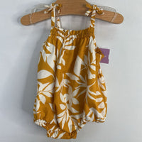 Size 0-3m: Old Navy Yellow/White Tropical Floral Bubble Romper