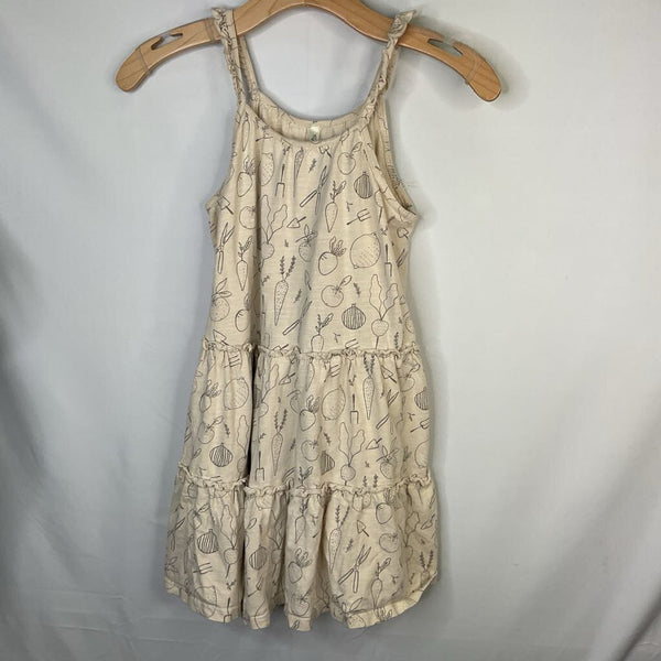 Size 8-9: Rylee + Cru Cream/Grey Fruits/Veggies Sun Dress