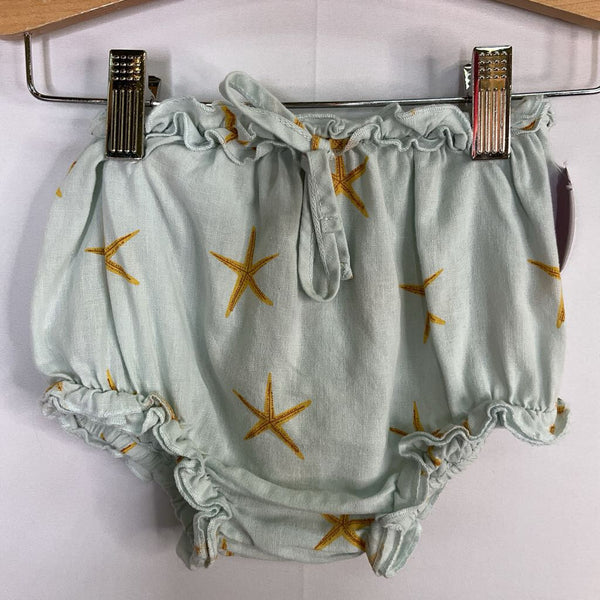 Size 18-24m: Fin & Vince Blue/Yellow Starfish Linen Blend Bloomers