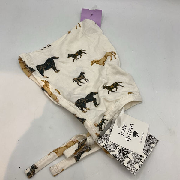Size 12-18m: Kate Quinn Cream/Multi Horses Bonnet NEW w/ Tags
