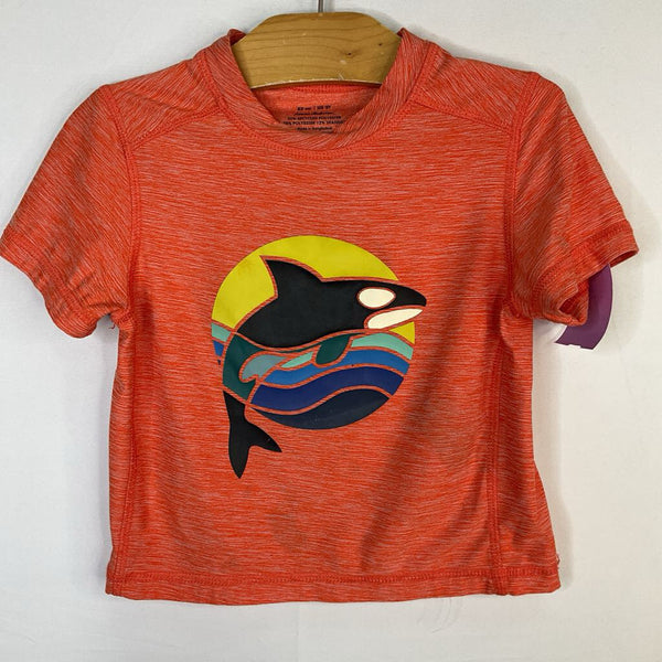 Size 2 (85): Hanna Andersson Orange/Multi Whale UV Athletic T-Shirt
