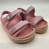 Size 7: Crocs Pink/Purple Velcro Strap Sandals
