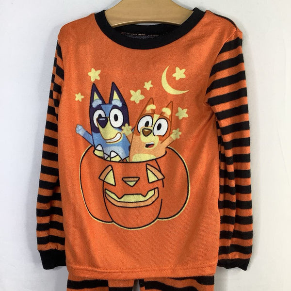 Size 5: Bluey Orange/Black 2pc Halloween PJs