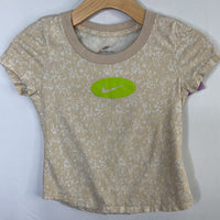 Size 8-9: Nike Beige/White/Green Logo T-Shirt REDUCED