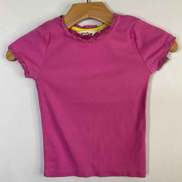 Size 7-8: Boden Pink Ribbed T-Shirt