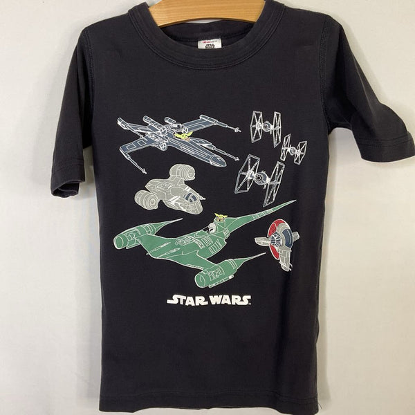 Size 10 (140): Hanna Andersson Black/Multi Star Wars Ships Organic Cotton 2pc Shorty Pjs