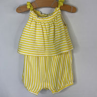 Size 3-6m: Gap Yellow/White Striped Shorty Tank Romper