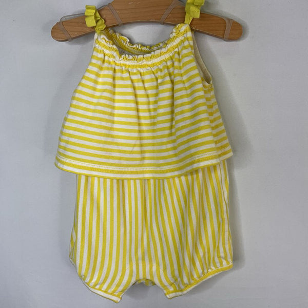 Size 3-6m: Gap Yellow/White Striped Shorty Tank Romper