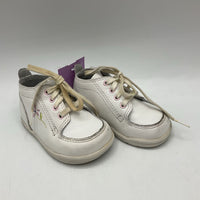 Size 2.5: Stride Rite White/Pink Floral Lace-Up
