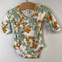 Size 6-12m: Kate Quinn White/Green/Orange Citrus Long Sleeve Onesie