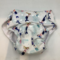 Size OS: Nora's Nursery Colorful Mermaids Snap Diaper