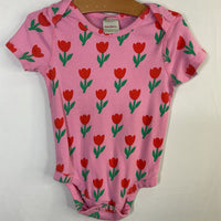 Size 3 (90): Hanna Andersson Pink/Red Tulips Onesie