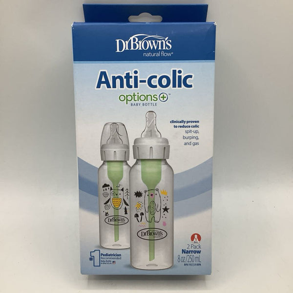 Dr. Brown's Anti-Colic Options+ Narrow-Neck Baby Bottle - 8 fl oz/2pk