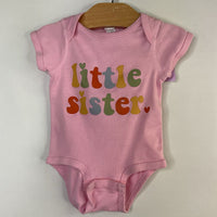 Size 6m: Rabbit Skins Pink 'Little Sister' Onesie