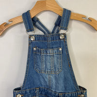 Size 7-8: Wallflower Blue/White Lace Trim Denim Shortalls