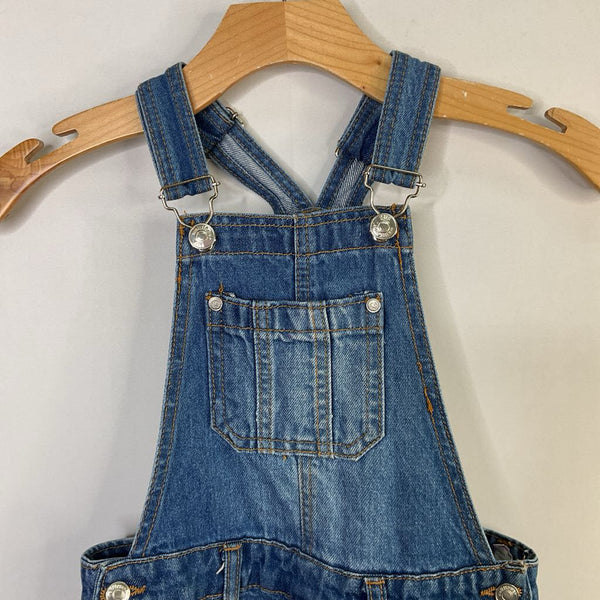 Size 7-8: Wallflower Blue/White Lace Trim Denim Shortalls