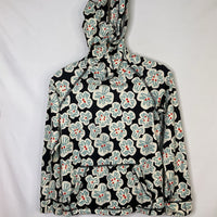Size 10 (140): Hanna Andersson Black/White/Blue Floral UV Hoodie