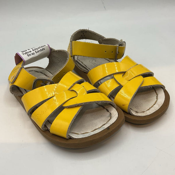 Size 6: Saltwater Yellow Adjustable Strap Sandals