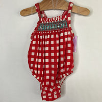 Size 9m: Cat & Jack Red/White Plaid 1pc Swimsuit