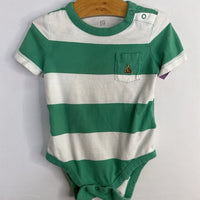 Size 6-12m: Gap Green/White Striped Onesie