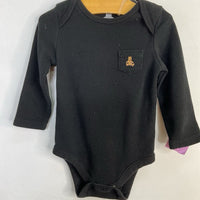 Size 6-12m: Gap Black Waffle Knit Long Sleeve Onesie