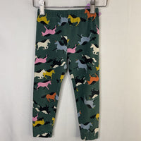 Size 3 (90): Hanna Andersson Green/Colorful Horses Leggings
