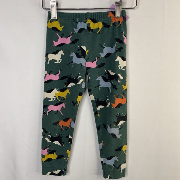 Size 3 (90): Hanna Andersson Green/Colorful Horses Leggings