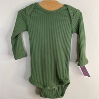 Size 6-12m: Kate Quinn Green Ribbed Long Sleeve Onesie