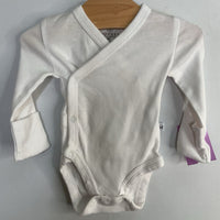 Size Preemie: Honest White Long Sleeve Onesie
