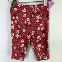 Size 3m: Carter's Dusty Rose/Floral Pattern Cotton Cozy Pants
