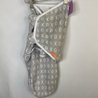 Size Sm/Med: Swaddle Me Grey/X's & O's Pattern Sleepsack