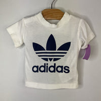 Size 3-6m: Adidas White/Blue Logo 2pc Shirt/Shorts Set