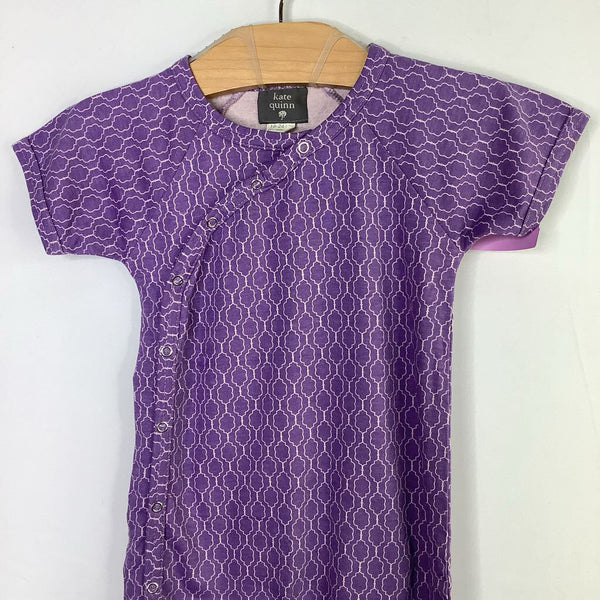 Size 18-24m: Kate Quinn Purple Print Snap-Up Romper