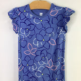 Size 18-24m: Kate Quinn Blue/White/Pink Floral Ruffle Sleeve Romper