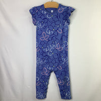 Size 18-24m: Kate Quinn Blue/White/Pink Floral Ruffle Sleeve Romper