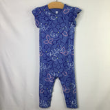 Size 18-24m: Kate Quinn Blue/White/Pink Floral Ruffle Sleeve Romper