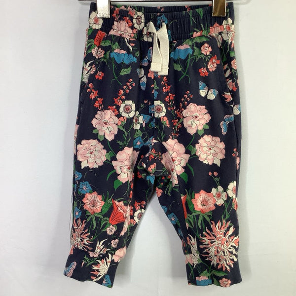 Size 3-6m: Tea Blue/Colorful Floral Cozy Pants