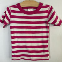 Size 4 (100): Hanna Andersson Pink/White Striped Organic Cotton 2pc Shorty PJs