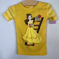 Size 3 (90): Hanna Andersson Disney Yellow Bell Short Sleeve Short 2pc PJS