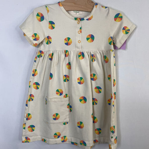 Size 3-4: Bonniemob Cream/Colorful Beach Balls Pocket Dress